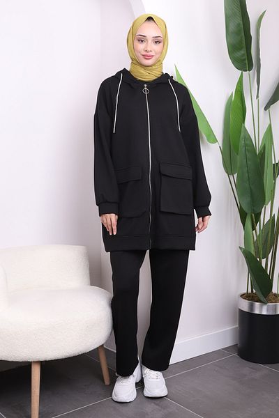İmajButik Μαύρη κουκούλα με φερμουάρ Oys Kit
