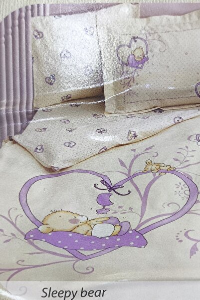 Rahşan Home Organik Pamuk Sertifikalı Bio Bebek Nevresim Takımı Lila Bebek Ya...