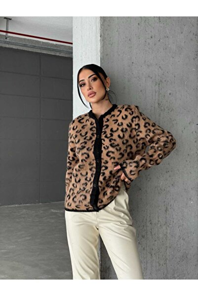 AL&SU BUTİK kadın leopar desen hırka