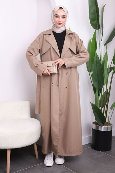 İmajButik حزام خصر من فرو المنك مع أزرار