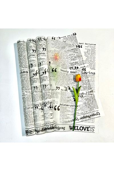 weloveis ''Poetry Love'' Flower Bouquet Paper Black 55X55Cm-10 Sheets