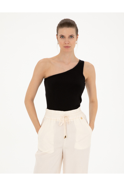 Pierre Cardin Black Ex. Slim One Shoulder T-Shirt 50284718 -Vr046