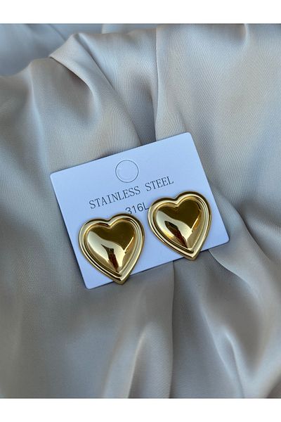 HERCY 316 L Stainless Steel Gold Heart Earrings |   Heart Earrings