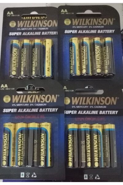 Wilkinson 4 ADET 4 LÜ KARTON,(16 TEK)   AA LR6 - AM-3  1.5 VOLT  SUPER ALKALINE  BAT 0% MER. 0% CAD.