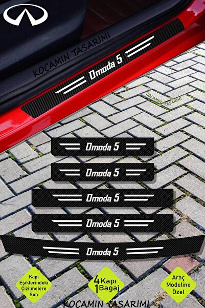 Kocamın Tasarımı Chery Omoda 5 Uyumlu Karbon Kapı Bagaj Eşik Koruyucu Seti Çizilme Önleyici Folyo ve Sticker Omoda 5