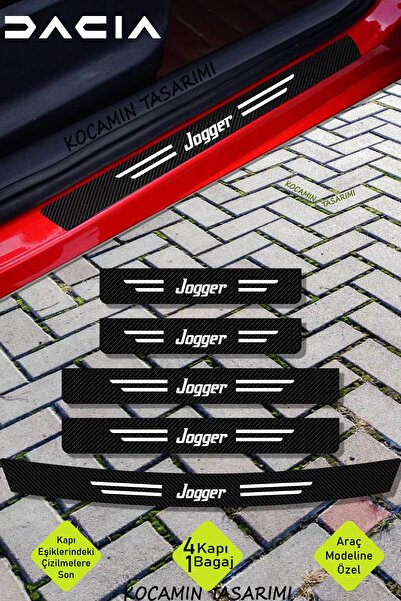 Kocamın Tasarımı Dacia Jogger Çizilmeye Dayanıklı Karbon Kapı Bagaj Eşik Koru...