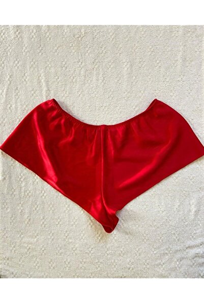Genel Markalar Kadın kırmızı saten şort