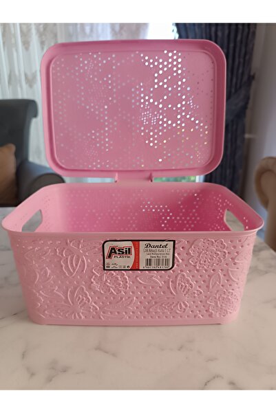 woodhub Şık ve kullanışlı pembe dantel çok amaçlı kutu, düzen ve dekorasyon için ideal.