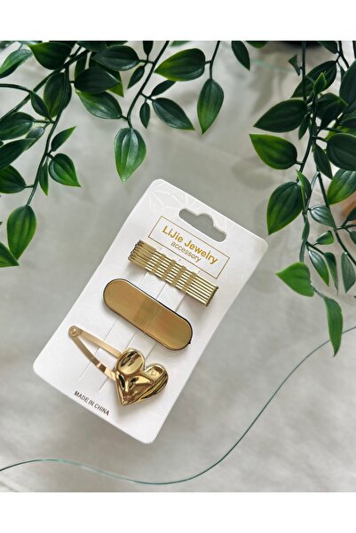 İthal Σετ με χρυσό κουμπωτό και συρμάτινο κούμπωμα 3 τεμαχίων, κούμπωμα