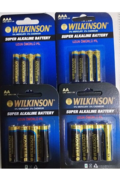 Wilkinson 4 LÜ BUNDLE  (16 TEKLİ PİL  2 PAKET  AA , 2 PAKET AAA) 1.5 VOLT  SU...