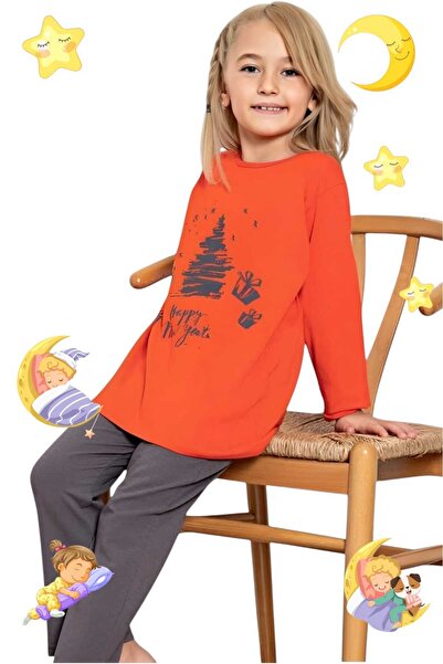 Uniquetrenders Дівчачий бавовняний піжамний комплект з довгими рукавами та візерунком