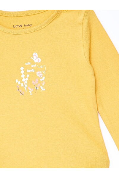 LC Waikiki LCW baby Bisiklet Yaka Kız Bebek Çıtçıtlı Body 2'li