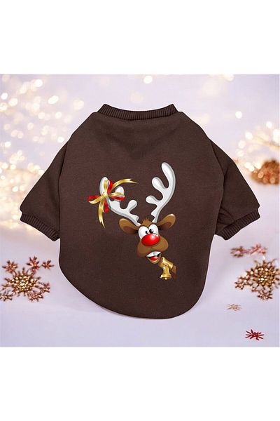 PetiliDünya Confused Reindeer Dog Suit Cat Suit Dog Sweat, Christmas Dog Suit