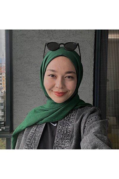 ARMANDA Rustic Cotton Shawl Emerald Color (Thin Comfortable Comfortable Does Not Want to Iron)