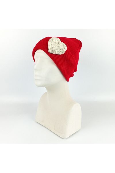 woodycord Heart Figure Punch on Knitwear Beret