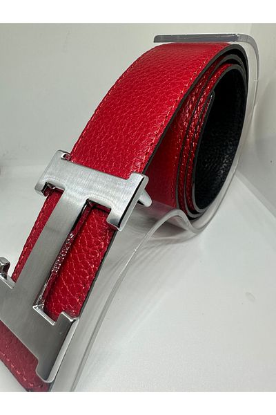Yurtsever Men's 100% Genuine H Buckle 4cm Double Sided Belt