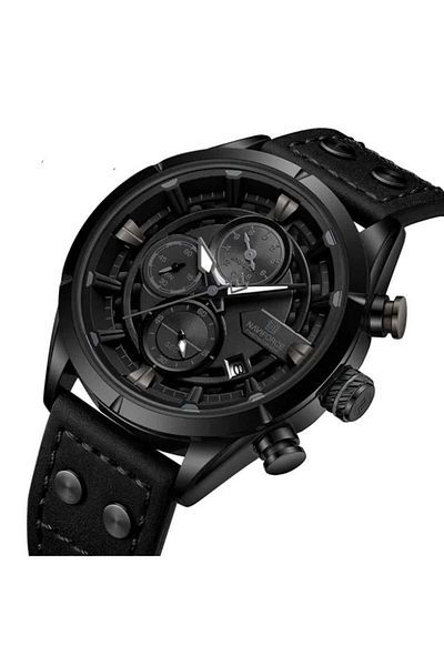 Naviforce Men's Wrist Watch Function Leather Band 2132