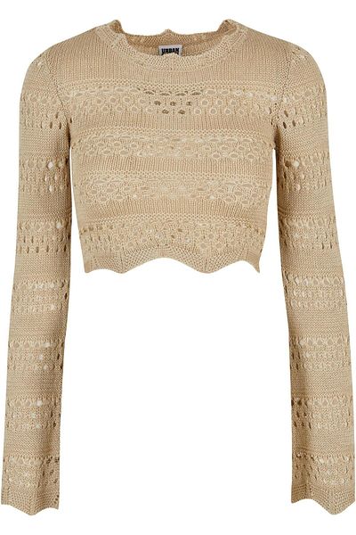 Urban Classics Damen Ladies Cropped Crochet Knit Sweater