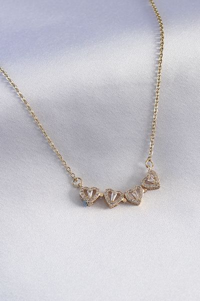 Skygo 316L Steel Special Series Gold Color Pop-Up Zircon Stone Clover Model Women's Necklace