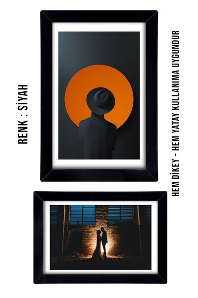 Bytwo 12 ADET 10X15 SİYAH ÇERÇEVE MDF - ÇOKLU FOTOĞRAF ÇERÇEVESİ