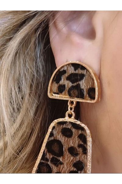 KANİNCHEN Leopard Print Earrings Stylish and Eye-Catching Modern Earrings