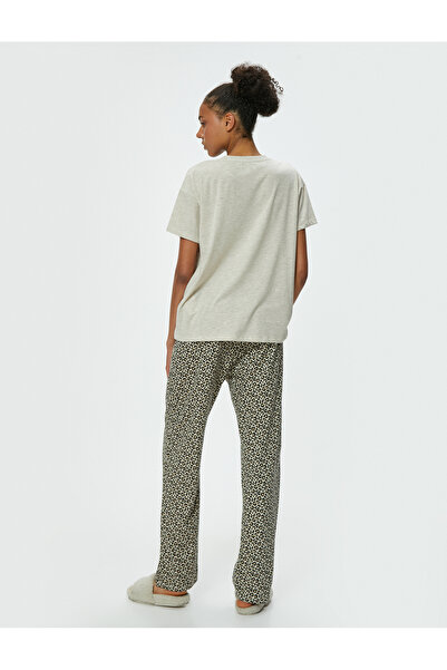 Koton Leopar Desenli Pijama Takımı Kısa Kollu
