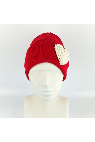woodycord Heart Figure Punch on Knitwear Beret