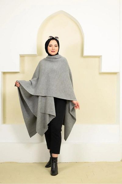 sportiness women's solid color shawl poncho