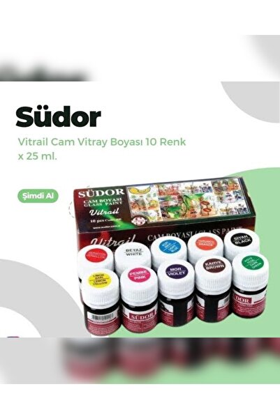 abnturk 10’lu Vitrail cam vitray boyası 10 renk x25 ml.