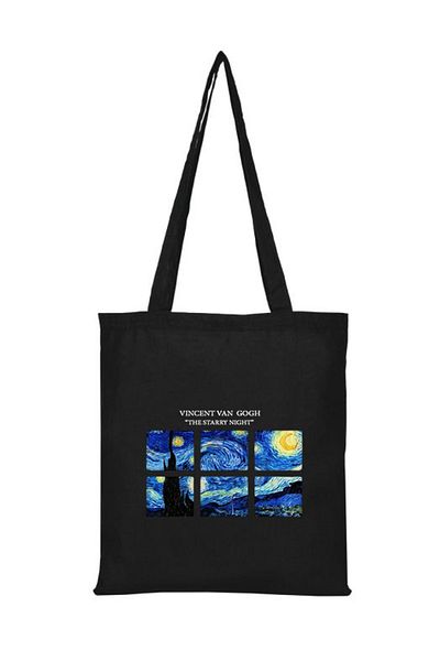 Boomtown Vincent Van Gogh Raw Black Cloth Bag