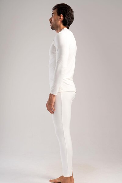 C&City Men's Crew Neck Thermal Underwear Set - Long Sleeve, Ecru 405153 / 409002