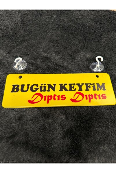 OTOMOR AKSESUAR Bugün Keyfim Dıptıs Dıptıs Yazılı Dekor Plaka Vantuzlu Cam Sü...