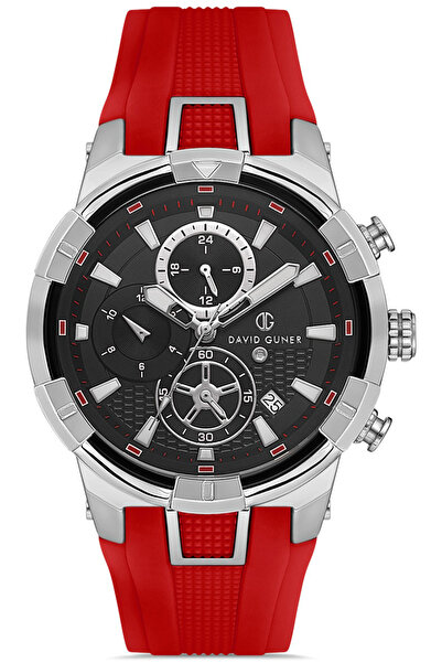 DAVID GUNER Erkek Kol Saati Kırmızı DG-8722GD-ZL2 Çelik Kordon Quartz Mekaniz...