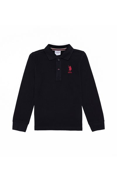 U.S. Polo Assn. Черен базов суитшърт за момче