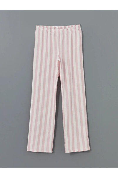 LC Waikiki LCW Young Ekru Gömlek Yaka Çizgili Kadın Pijama Takımı