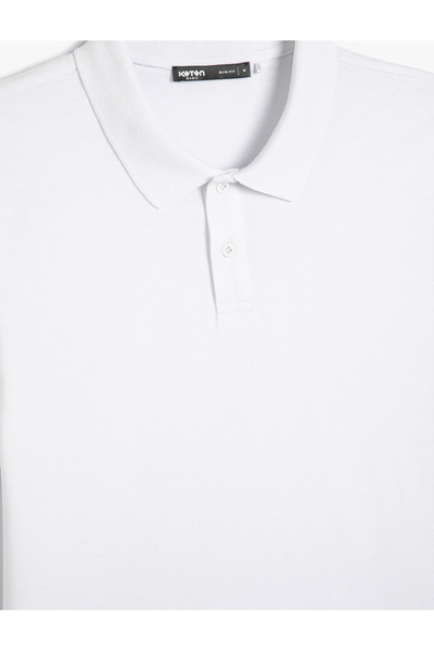 Koton Polo tričko Slim Fit s krátkým rukávem na knoflíky