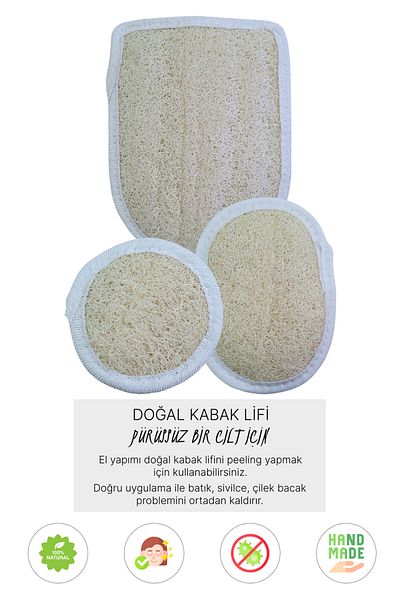 Bilian Natural Pumpkin Fiber Gloves + Oval + Face, Bath Scrub, 100% Organic, Skin Care