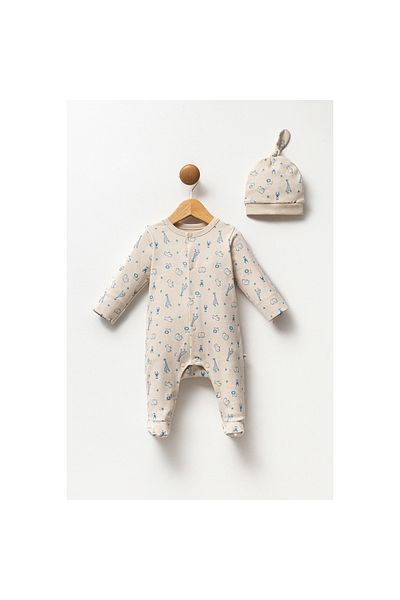 BEREKET BABY 0-6 Months Baby Romper and Hat Set - Bereket Baby