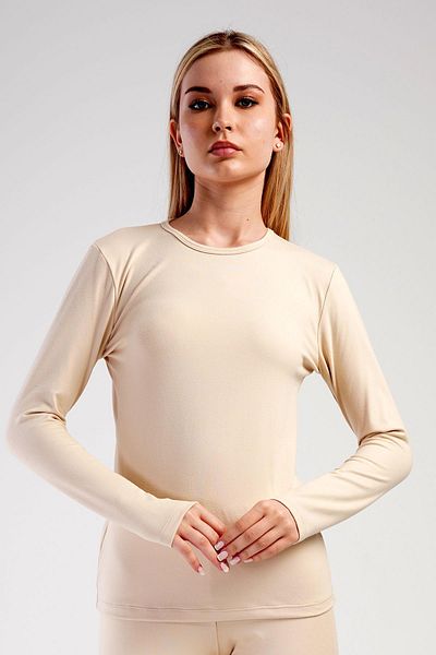 C&City Tricou termic pentru femei cu mânecă lungă 409008   Bej