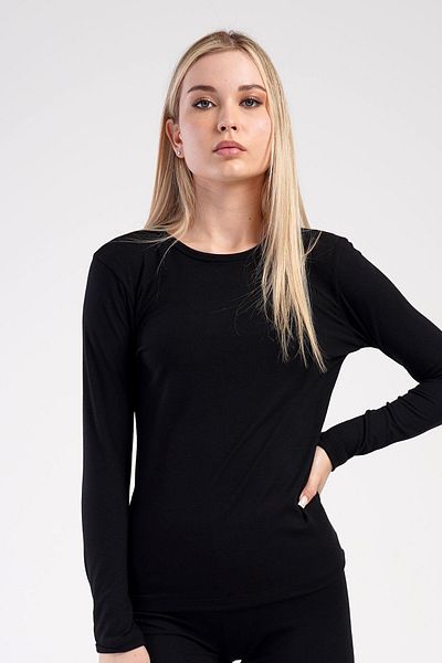 C&City Tricou termic pentru femei cu mânecă lungă 409008   Negru