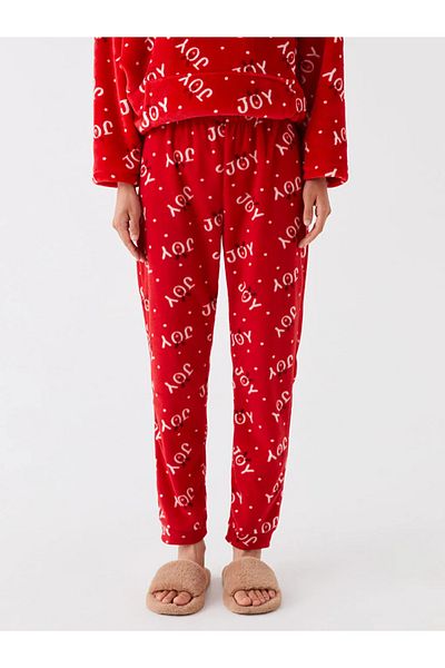 LC Waikiki LCW Young Red ελαστική μέση με χριστουγεννιάτικο θέμα Γυναικείες πιτζάμες Jogger