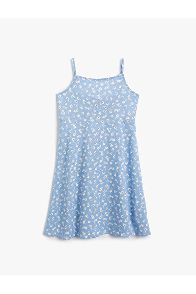 Koton Askılı Elbise Çiçekli Viskon Kumaş