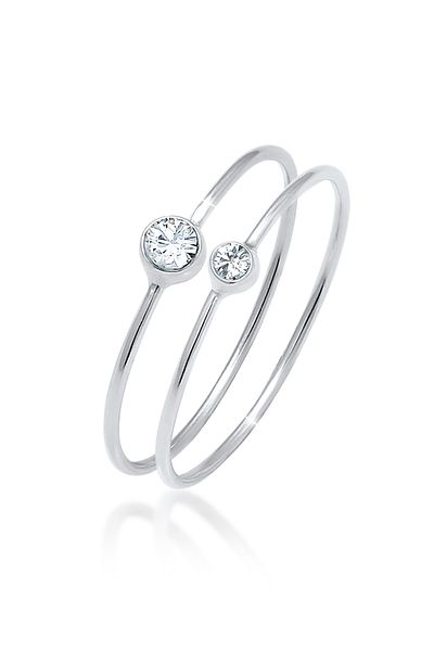 ELLI Dámský prsten Elegantní Basic s krystaly ze stříbra 925
