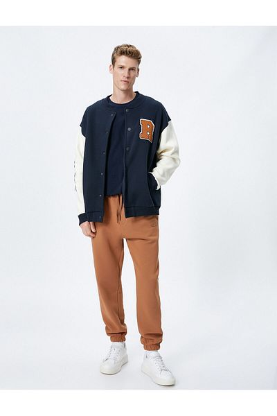 Koton Jogger Sweatpants Lace Waist Pocket Detailed Embroidered