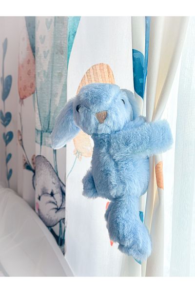 MOISY Hugging Rabbit Ultra Soft Plush (Curtain Accessory) - Blue
