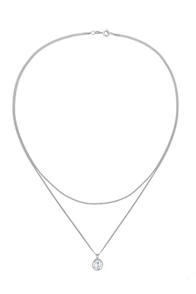 ELLI Dámský náhrdelník Solitaire s přívěskem a vrstvou zirkonů ze sterlingového stříbra 925