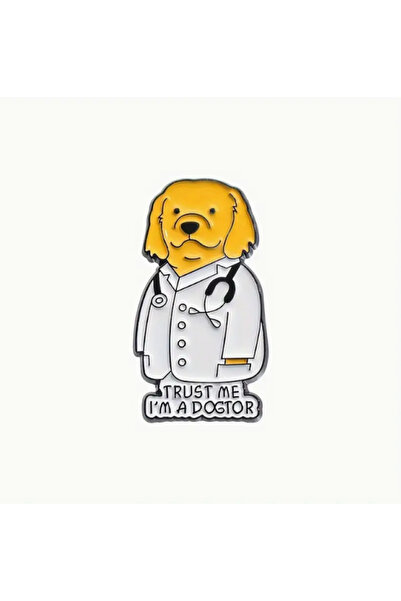 MAURA LIYUZA Karikatür Veteriner Tasarım Broş Pin "Trust Me I'M A Duckctor" / "Trust Me I'M A Dogtor "