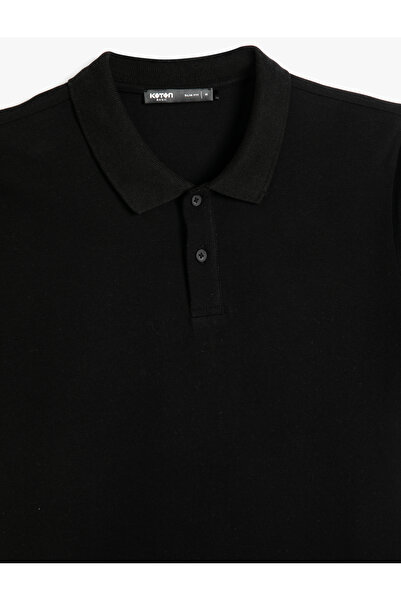 Koton Polo tričko Slim Fit s krátkým rukávem na knoflíky