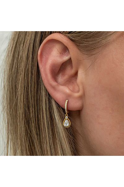 Skygo Gold Drop - Silver Dangle Women's Earrings