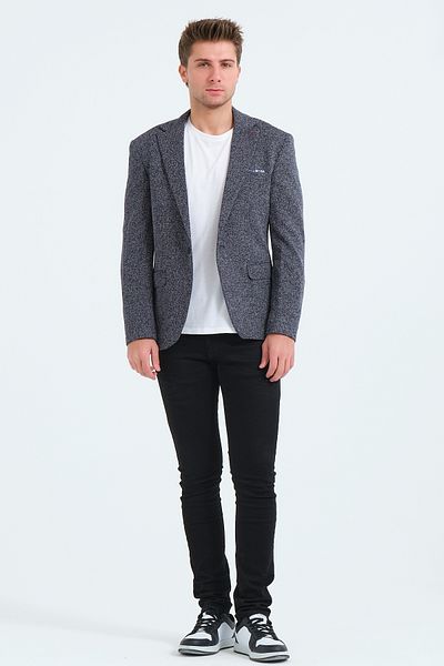 VALUE FASHION Ανοιχτό μπλε λευκό σακάκι, κλασικό ανδρικό μπουφάν Slim Fit